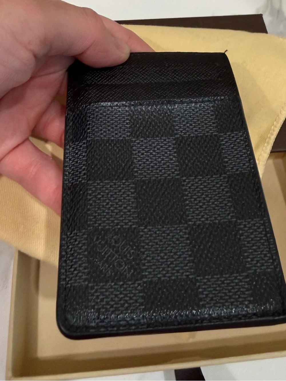 Louis Vuitton Damier Graphite Enveloppe Carte de Visite Card Holder N63338